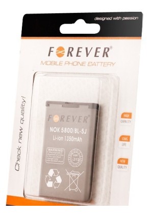 Battery Forever (same as BL-5J) for Nokia 5800 - 1350mAh