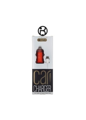 Car charger Cokike (CC-1) 2 USB 2.4A & MicroUSB Cable Color: Red