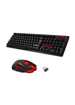 HK6500 2.4GHz Wireless Keyboard and Mouse Combo - Color: Black