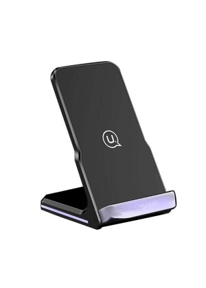 Fast Wireless Charging Stand USAMS US-CD28 Two Coils Pad-Zino Series - Color: Black