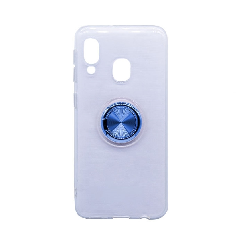 Θήκη Πλάτης Σιλικόνης με Finger Ring για Samsung A202 Galaxy A20e - Χρώμα: Μπλε