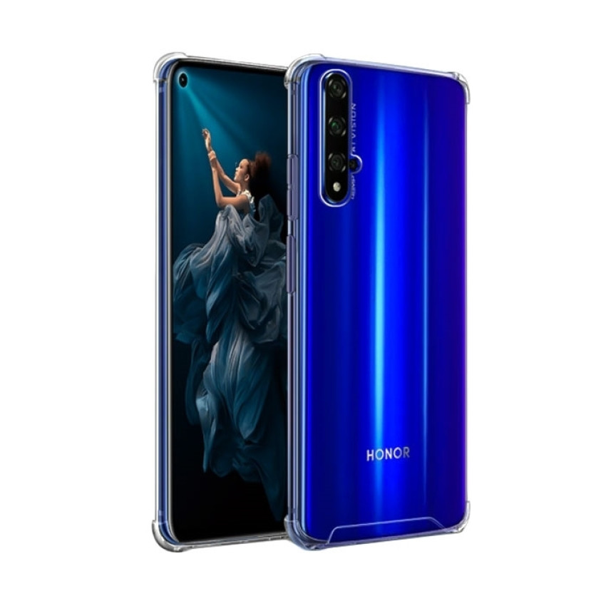Θήκη Πλάτης Σιλικόνης Anti Shock για Huawei Honor 20/20S/Nova 5T - Χρώμα: Διάφανο
