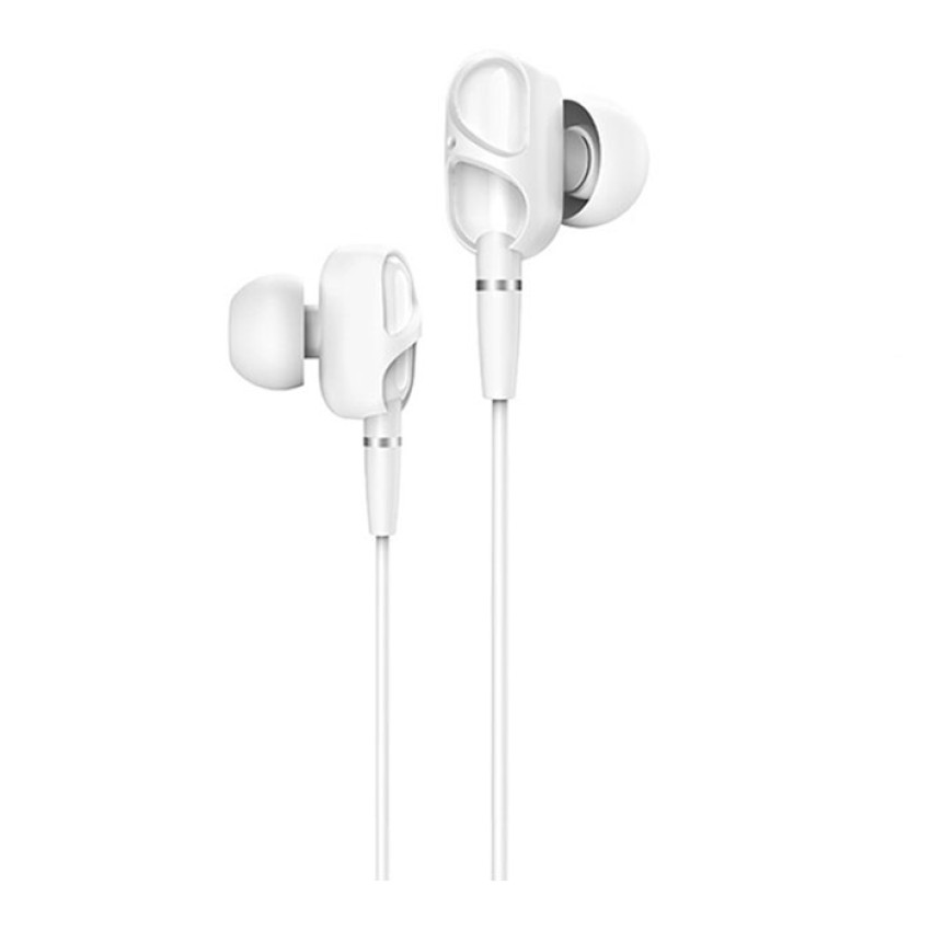 Earldom ET-E25 Ακουστικά /  Double Dynamics Earphones  - Χρώμα: Λευκό