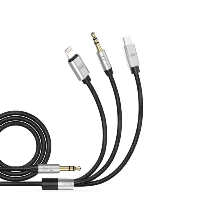 Earldom ET-AUX09 Καλώδιο Aux Cable Plug and Play audio jack Type -C / Lightning 3.5mm to 3.5mm 1.2m