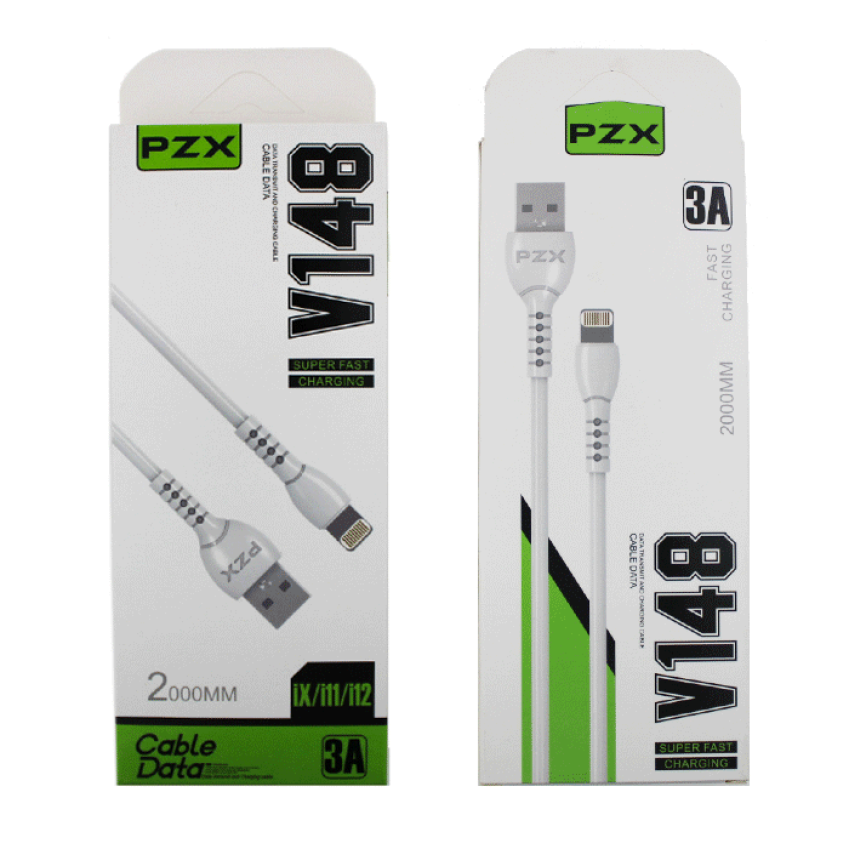 PZX V148 Καλώδιο Γρήγορης Φόρτισης Lightning 3Α 2M - Χρώμα: Λευκό