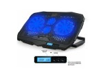 Laptop Cooler S18 Stand 4 Fans with LED - Color: Black