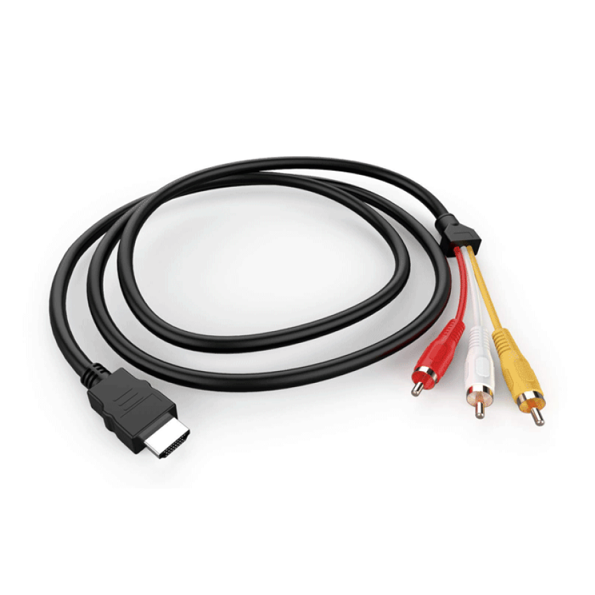 Καλώδιο HDMI Male σε 3x RCA Male 1.5m - Χρώμα: Μαύρο