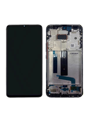 Display Unit with Frame for Xiaomi Mi 10 Lite 56000400J900 (Service Pack) - Color: Black