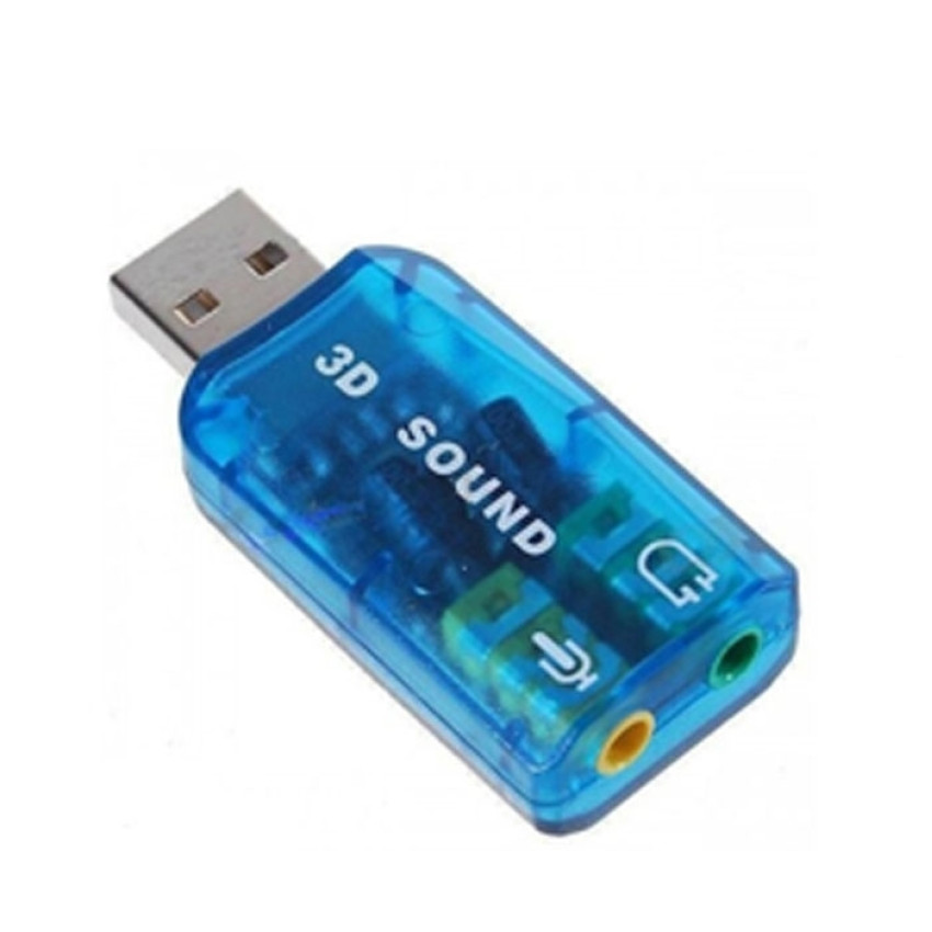 Μετατροπέας ήχου (7.1 Channel) μέσω Θύρας USB-A Male v2.0 - USB Virtual 7.1 Channel Sound Adapter - Χρώμα: Γαλάζιο