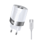 Inkax Φορτιστής με 2 Θύρες USB-A και Καλώδιο Type-C (CD-79) - Χρώμα: Λευκό