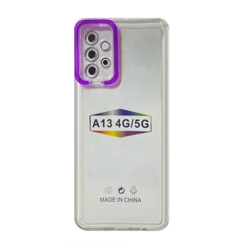 Θήκη Σιλικόνης Fashion Candy με Μωβ Πλαίσιο Κάμερας για Samsung Galaxy A13 4G / 5G - Χρώμα: Μωβ