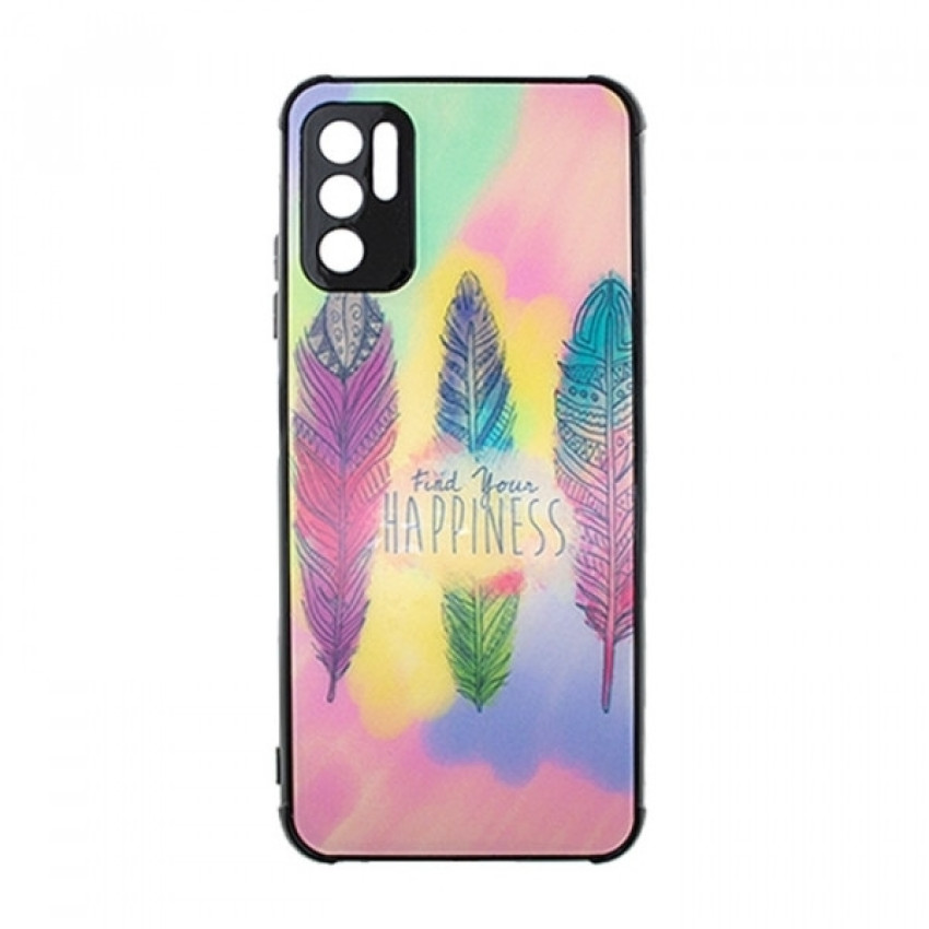 Θήκη Πλάτης Πλαστική με Σχέδια για Xiaomi Redmi Note 10 5G - Χρώμα: Γαλάζιο με Φτέρα