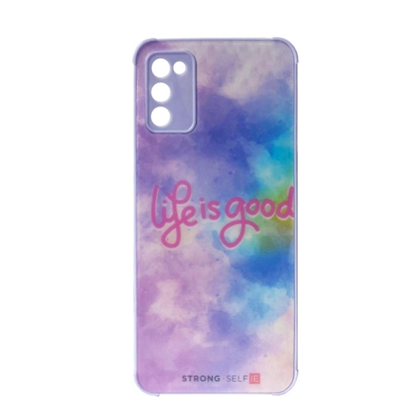 Θήκη Πλάτης Πλαστική με Σχέδια για Samsung Galaxy A03s A037 - Χρώμα: Πολύχρωμο Μωβ