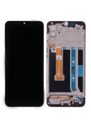 Original LCD Screen with Touch Mechanism and Frame for Oppo A15 / A15s Service pack (4905630 ) - Color: Black