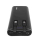 PZX V23 Power Bank 20000Mah με Διπλά Καλώδια Ενσωματωμένα σε Type C και Lightning Cables - Χρώμα: Μαύρο
