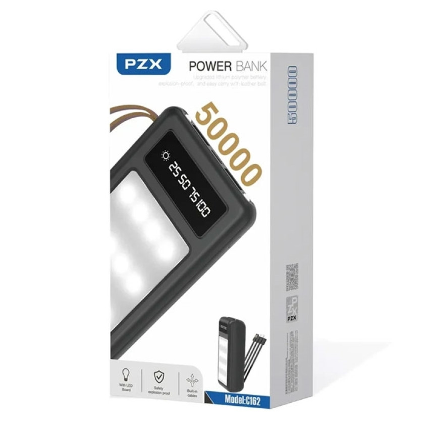 PZX Power Bank C162 4 Outputs 50000mah -Χρώμα: Μαύρο