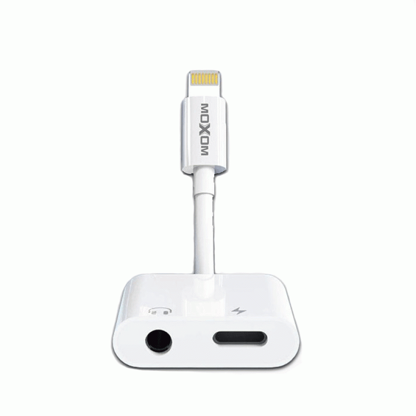 Moxom MX-AX15 Αντάπτορας Lightning Male σε 3.5mm Audio Jack και Θύρα Lightning - Χρώμα: Λευκό