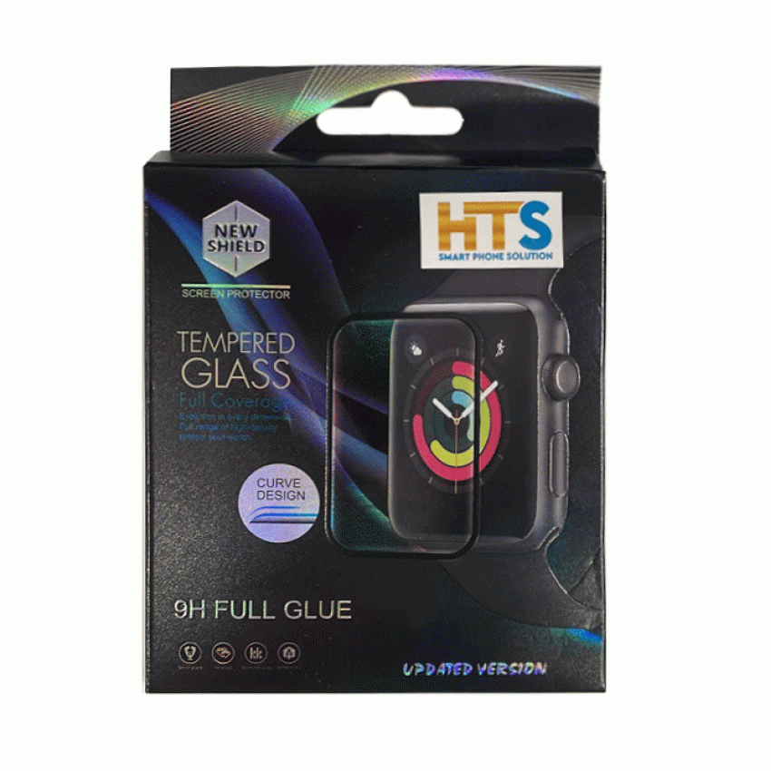 HTS Tζαμάκι Προστασίας Οθόνης Ρολογιού για Huawei Watch GT3 Active 42mm Full Glue Tempered Glass - Χρώμα: Μαύρο