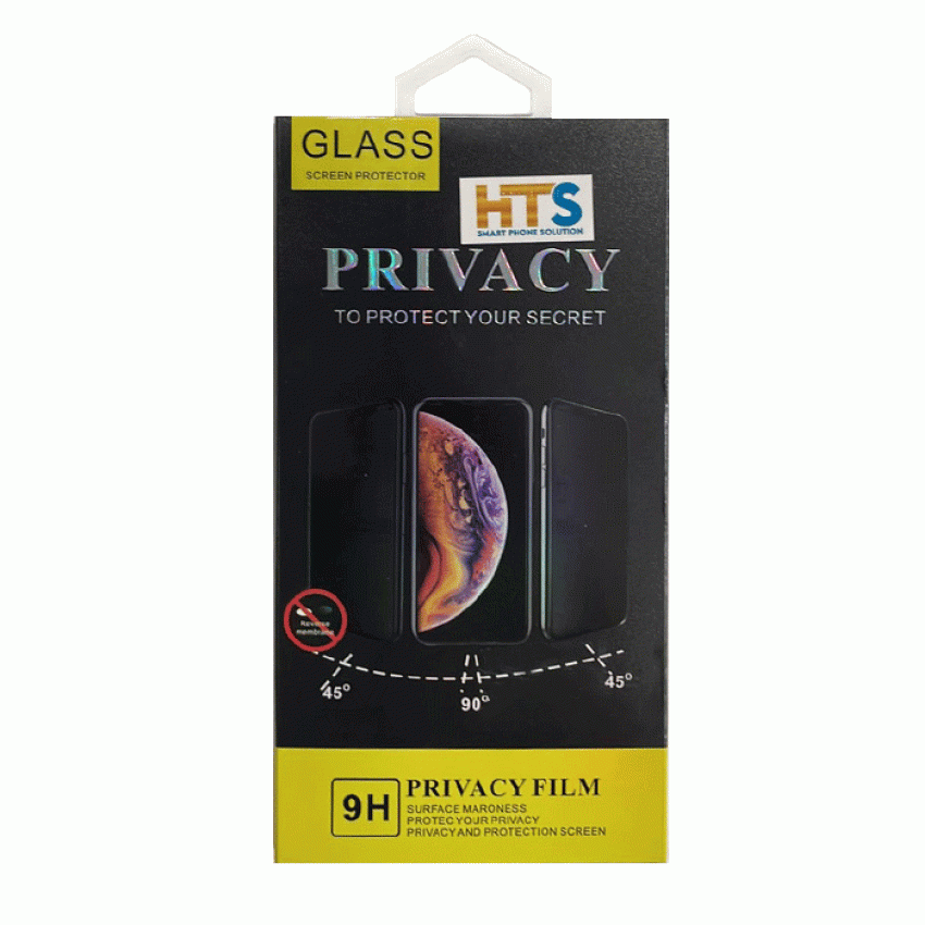 HTS Privacy Full Cover Full Glue Tζαμάκι Προστασίας Οθόνης για Xiaomi Redmi 10C / 12C