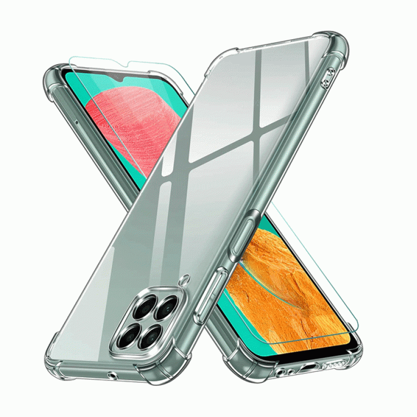 Θήκη Πλάτης Σιλικόνης Anti Shock για Samsung Galaxy M33 - Χρώμα: Διάφανο