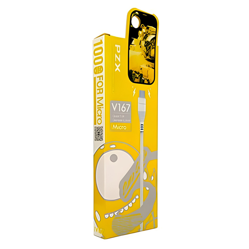 PZX v167 Fast Charging Cable 5A USB To Micro USB 1.2m Data Cable / Καλώδιο Φόρτισης και Μεταφοράς Δεδομένων - Χρώμα: Λευκό