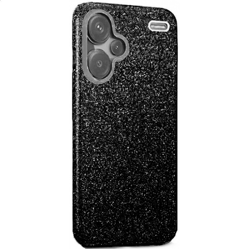 Θήκη Πλάτης Σιλικόνης Απλή Glitter Strass για Xiaomi Redmi Note 13 Pro Plus - Χρώμα: Μαύρο