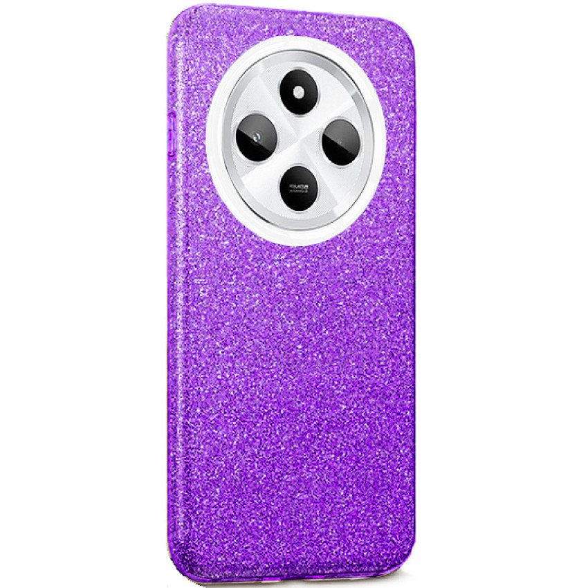 Θήκη Πλάτης Σιλικόνης Απλή Glitter Strass για Xiaomi Redmi 14C - Χρώμα: Μωβ