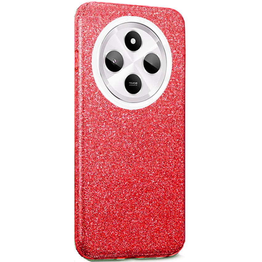 Θήκη Πλάτης Σιλικόνης Απλή Glitter Strass για Xiaomi Redmi 14C - Χρώμα: Κόκκινο