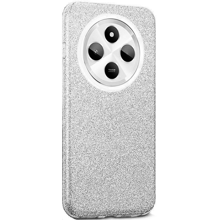 Θήκη Πλάτης Σιλικόνης Απλή Glitter Strass για Xiaomi Redmi 14C - Χρώμα: Ασημί