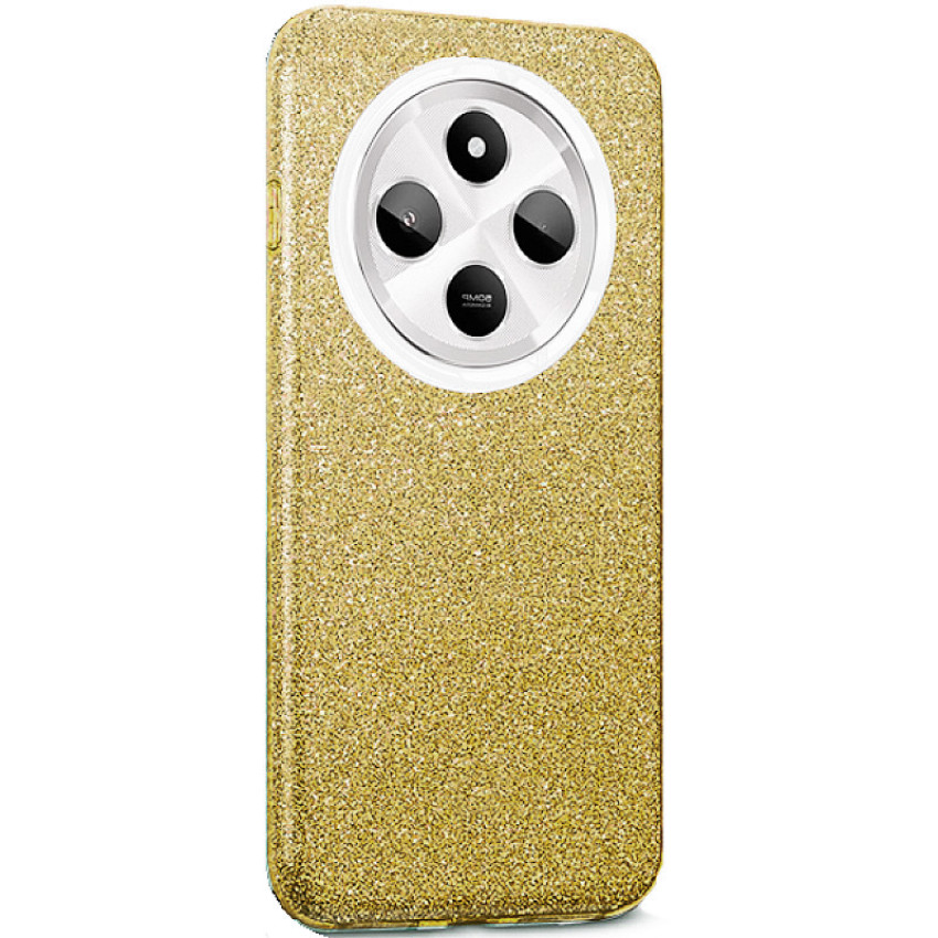 Θήκη Πλάτης Σιλικόνης Απλή Glitter Strass για Xiaomi Redmi 14C - Χρώμα: Χρυσό