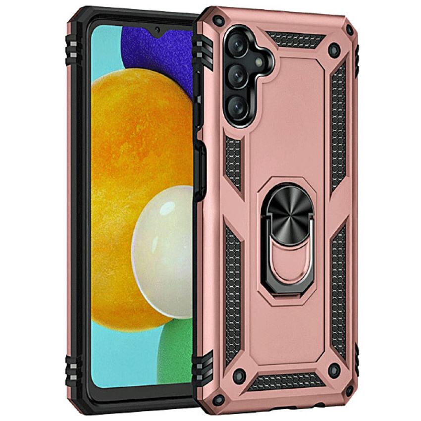 Σκληρή Θήκη Πλάτης Armor με Βάση Στήριξης για Samsung Galaxy A13 5G - Χρώμα: Ρόζ Χρυσό