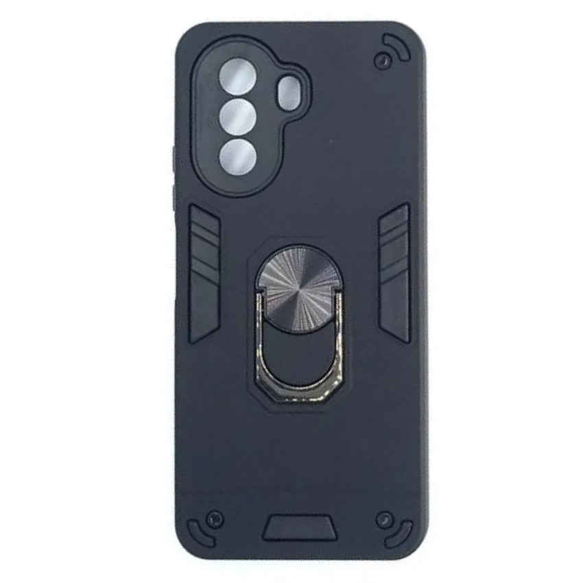 Σκληρή Θήκη Πλάτης Armor με Βάση Στήριξης για Huawei Nova Y70 - Χρώμα: Μαύρο