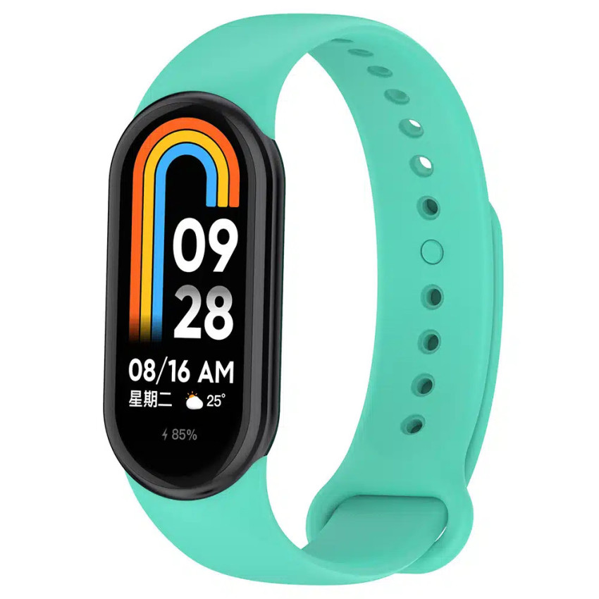 Λουράκι Σιλικόνης για Xiaomi Mi Band 8 - Χρώμα: Τιρκουάζ
