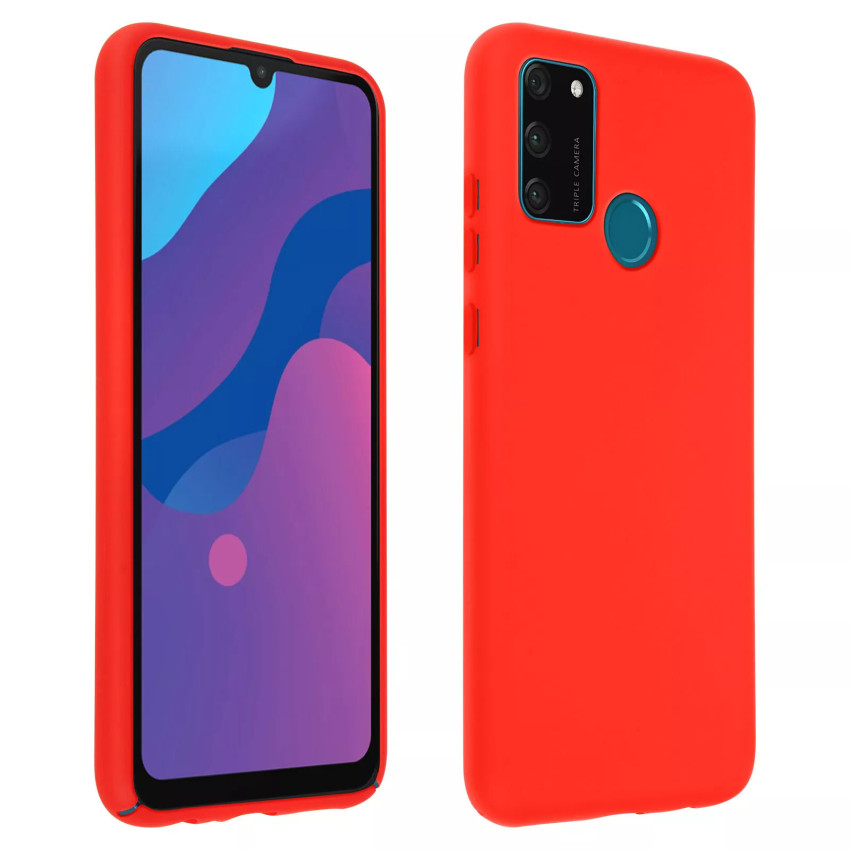 Θήκη Πλάτης Σιλικόνης Απλή για Honor 9A - Χρώμα: Κόκκινο