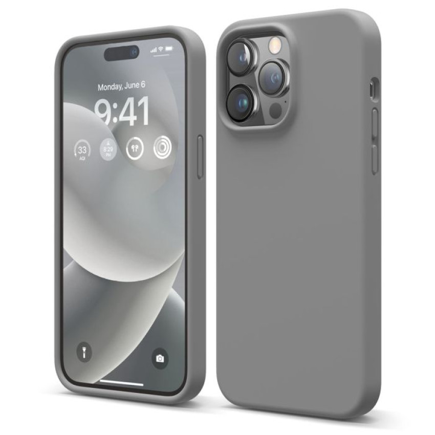 Θήκη Πλάτης Σιλικόνης Soft για Apple iPhone 14 Pro - Χρώμα: Γκρί