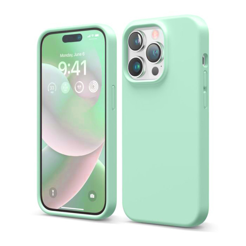 Θήκη Πλάτης Σιλικόνης Soft για Iphone 14 - Χρώμα: Μέντα