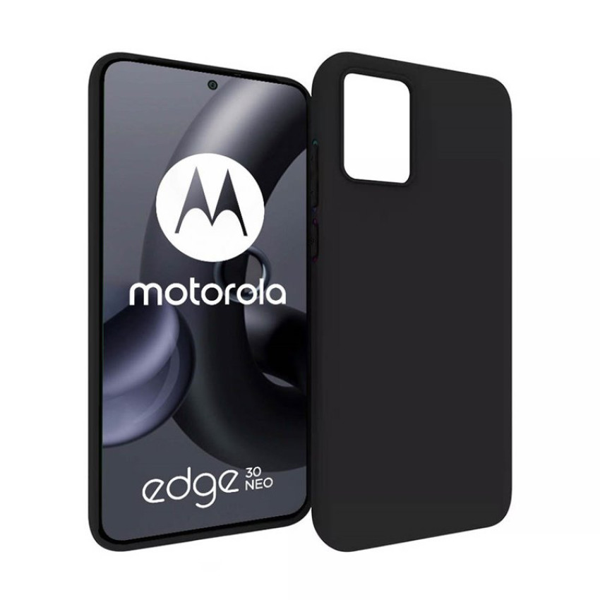 Θήκη Πλάτης Σιλικόνης Soft για Motorola Edge 30 Neo / 30 Lite - Χρώμα: Μαύρο