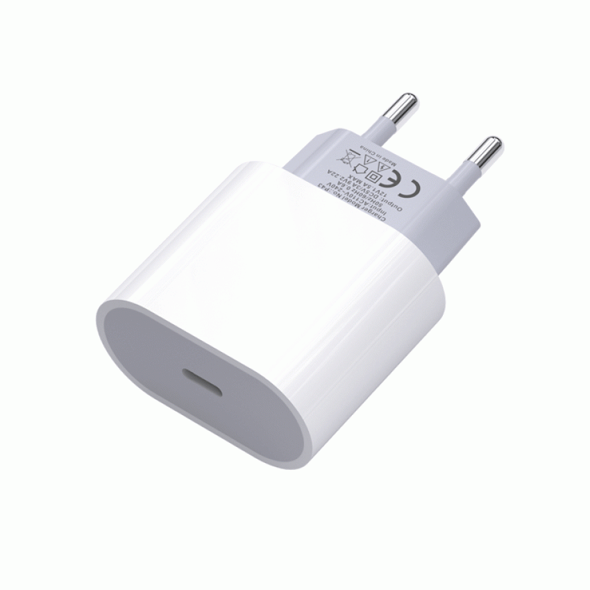 PZX P43 Super Fast Charging Φορτιστής SmartPhone με Καλώδιο Type-C σε Type-C & 1 Θύρα Type-C 20W - Χρώμα: Λευκό
