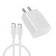 PZX P47 5A Fast Charging Φορτιστής SmartPhone με 1 θύρα Type-C & Καλώδιο USB-A σε Type-C 66W - Χρώμα: Λευκό