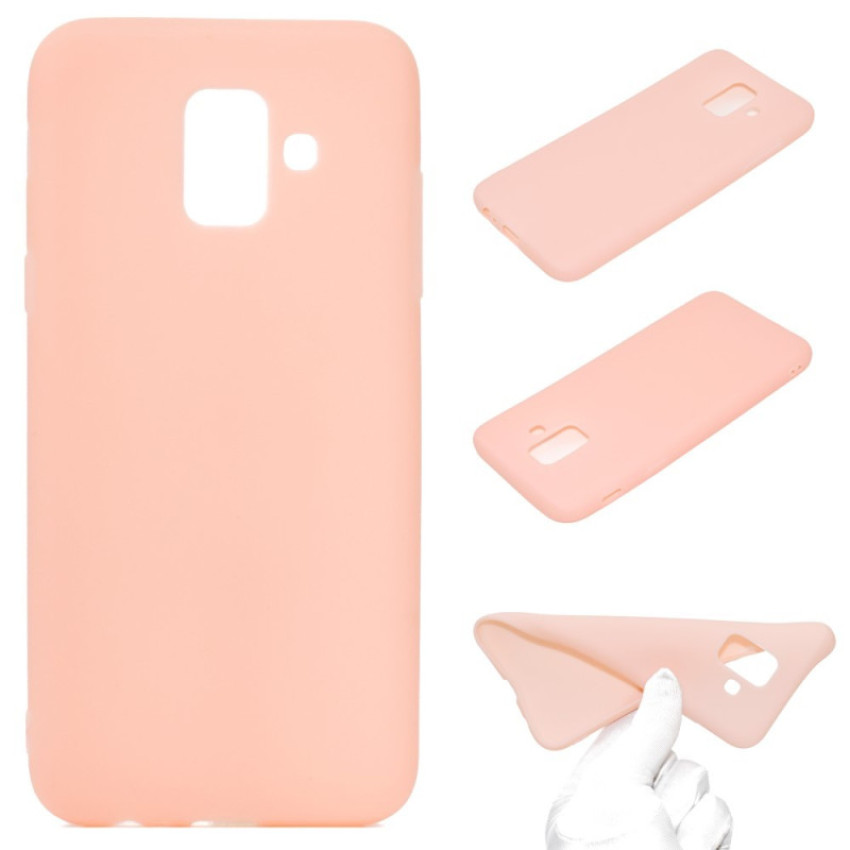 Θήκη Πλάτης Σιλικόνης Απλή για Samsung Galaxy J6 Plus - Χρώμα: Ρόζ