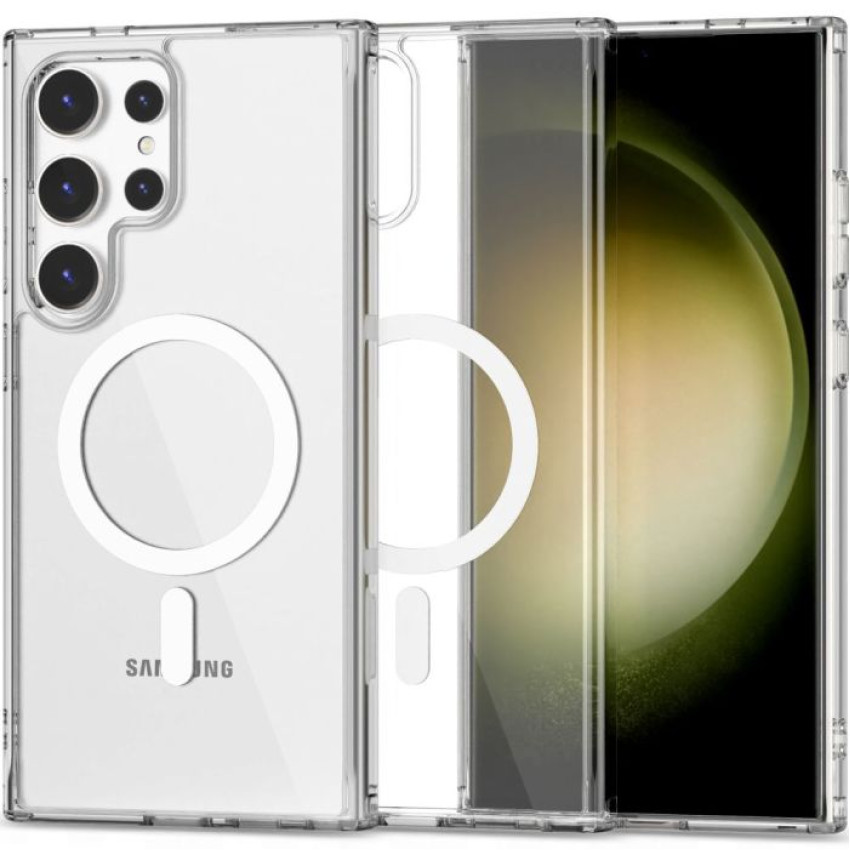 Θήκη Πλάτης Σιλικόνης MagSafe για Samsung Galaxy S24 Ultra - Χρώμα: Διάφανο