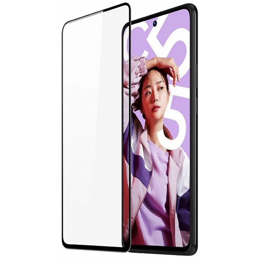 Full Cover Full Glue Tζαμάκι Προστασίας Οθόνης για Realme C55 - Χρώμα: Μαύρο