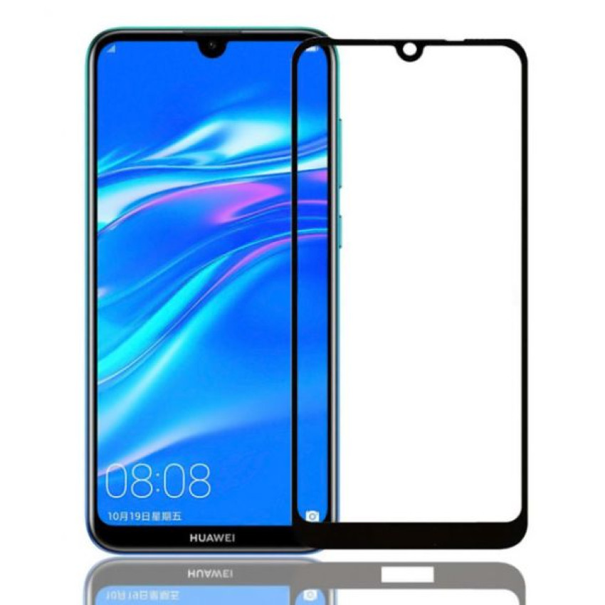 Full Cover Full Glue Tζαμάκι Προστασίας Οθόνης για Huawei Y8P - Χρώμα: Μαύρο