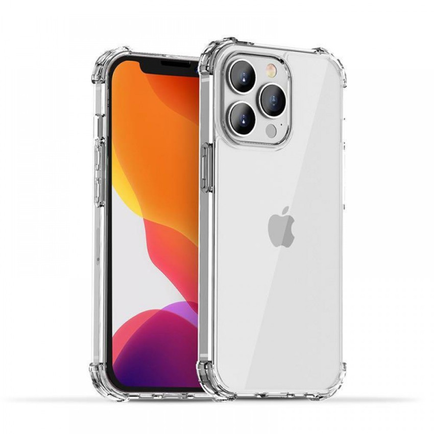 Θήκη Πλάτης Σιλικόνης Anti Shock για Apple iPhone 13 Pro - Χρώμα: Διάφανο