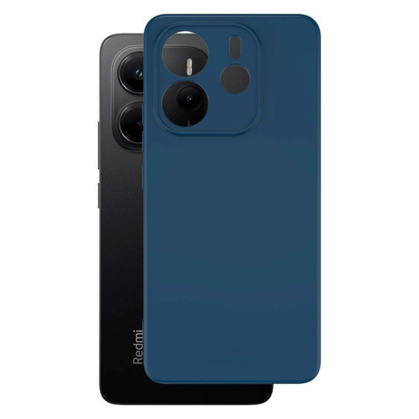 Θήκη Πλάτης Σιλικόνης Απλή για Xiaomi Redmi Note 14 4G - Χρώμα: Σκούρο Μπλε
