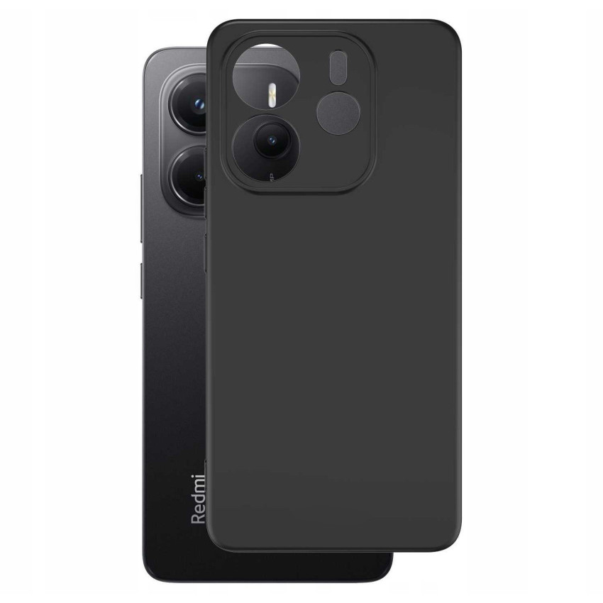 Θήκη Πλάτης Σιλικόνης Απλή για Xiaomi Redmi Note 14 4G - Χρώμα: Μαύρο