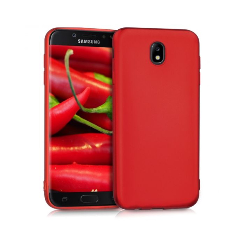 Θήκη Πλάτης Σιλικόνης Απλή για Samsung Galaxy J7 2017 - Χρώμα: Κόκκινο