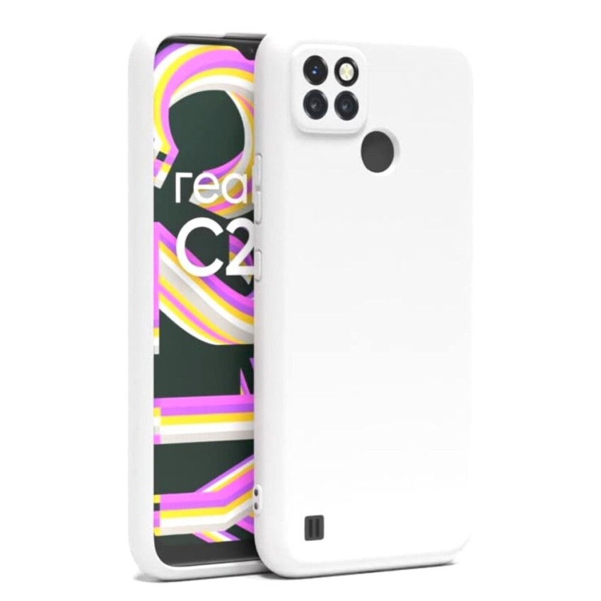 Θήκη Πλάτης Σιλικόνης Απλή για Realme C21Y/C25Y - Χρώμα: Λευκό