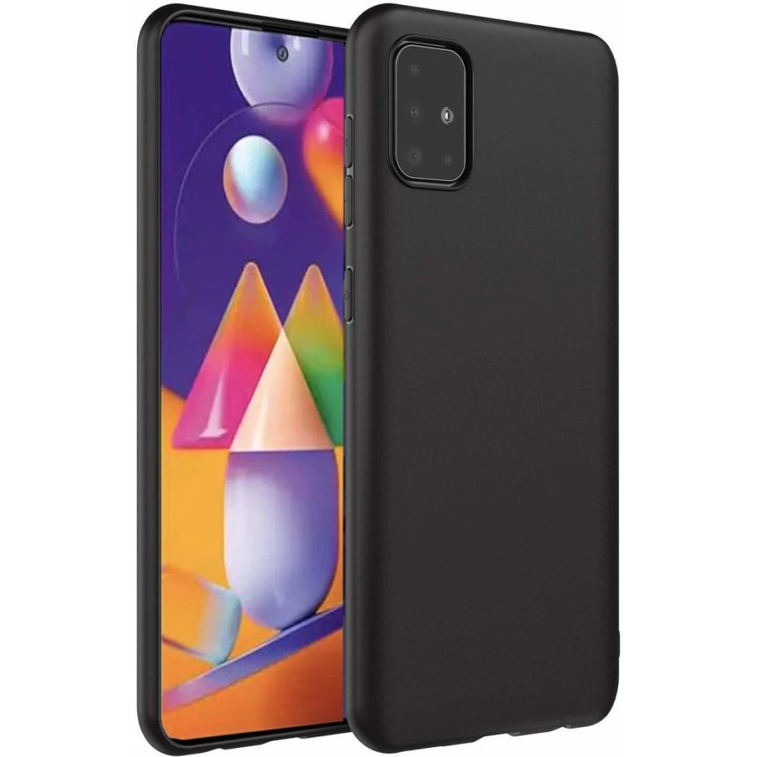 Θήκη Πλάτης Σιλικόνης Απλή για Samsung Galaxy M31S - Χρώμα: Μαύρο