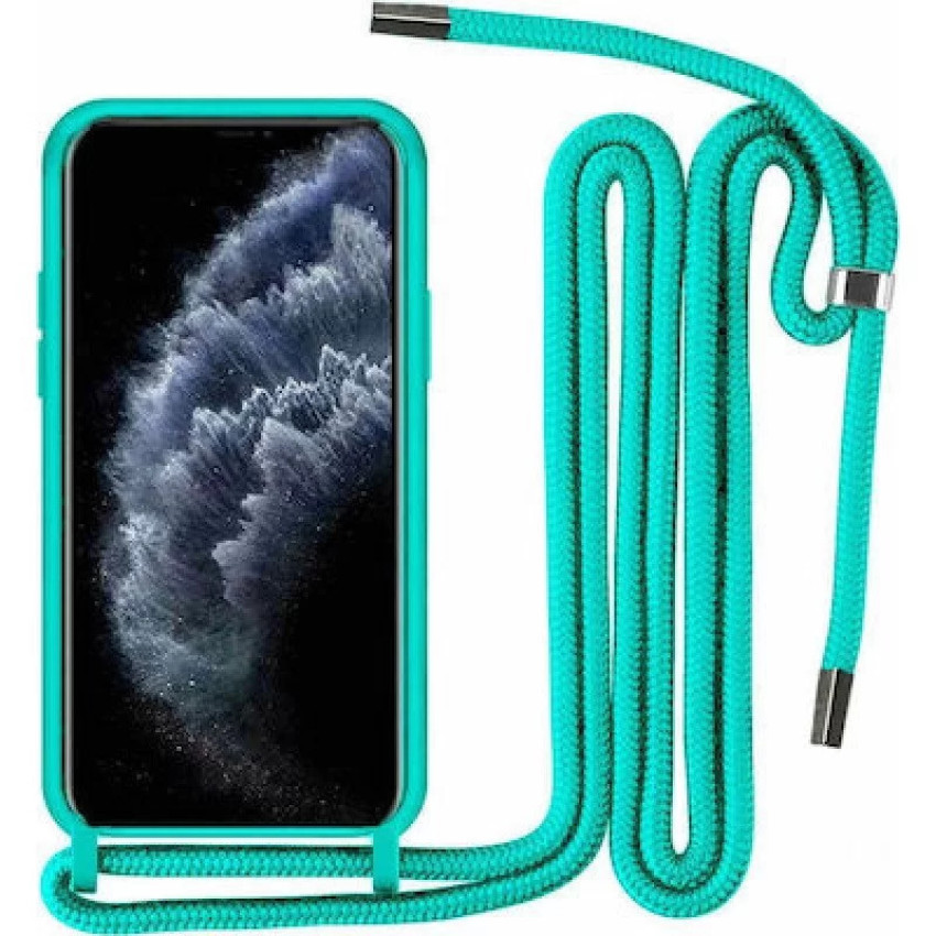 Θήκη Πλάτης Σιλικόνης με Λουράκι για Xiaomi Poco X3/Poco X3 Pro - Χρώμα: Τιρκουάζ
